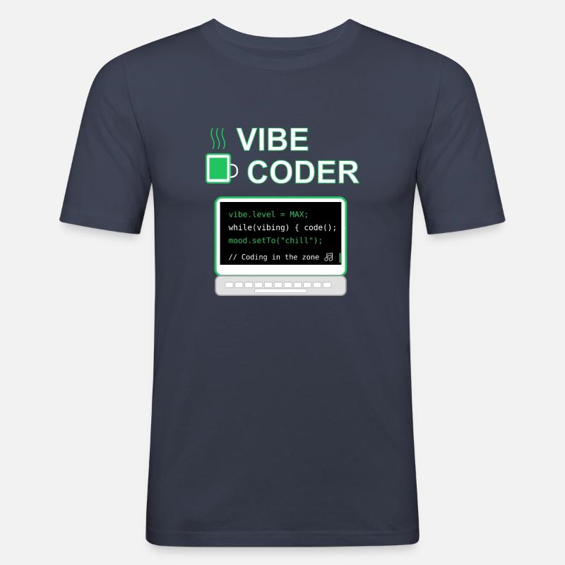 Vibe Coder - Men's Slim Fit T-Shirt - navy