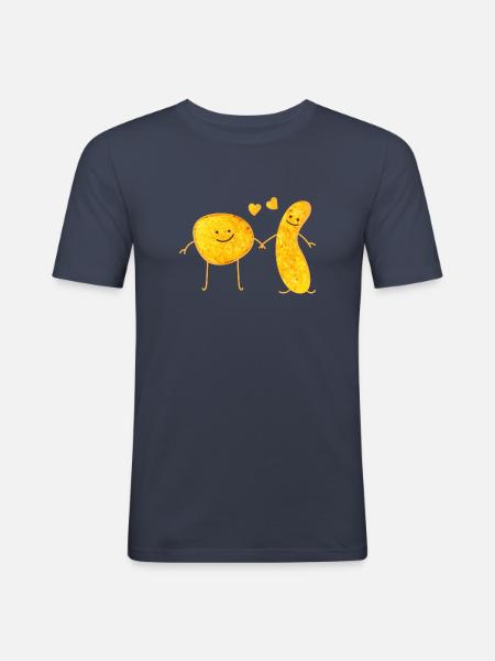 Snack Friends - Men's Slim Fit T-Shirt - navy