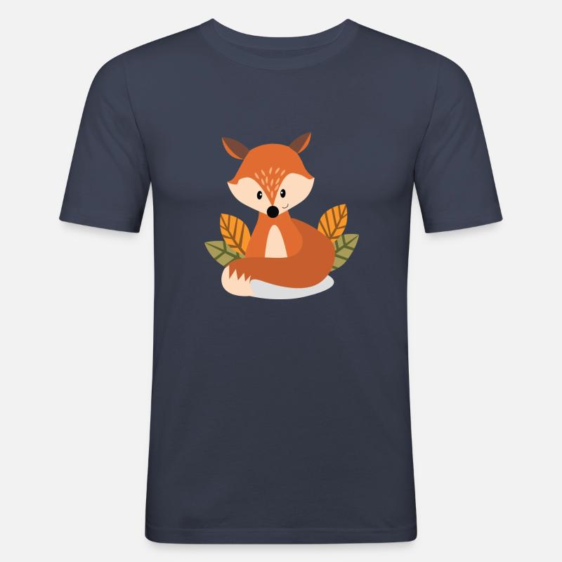 Fuchs - Männer Slim Fit T-Shirt - Navy