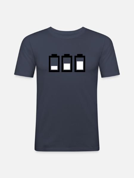 Power - Akku - Männer Slim Fit T-Shirt - Navy