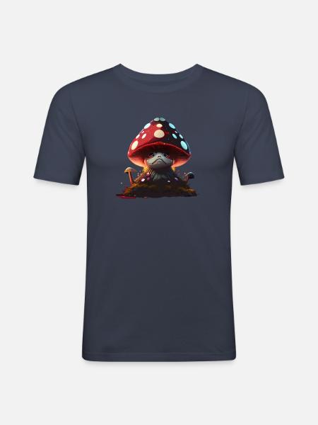 mad mushroom - Men's Slim Fit T-Shirt - navy