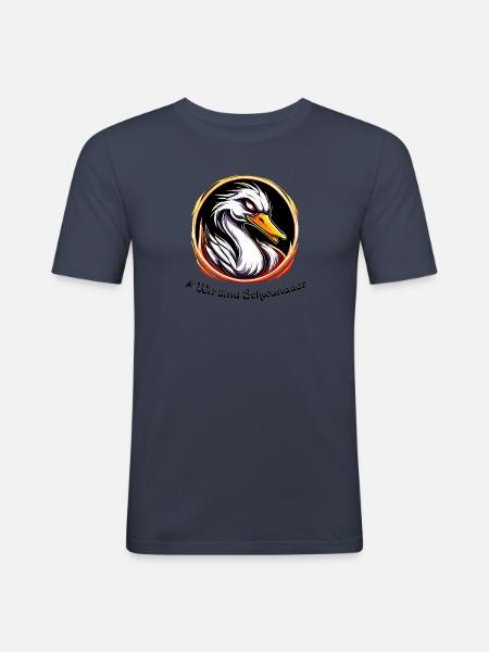 angry swan Schwanau - Men's Slim Fit T-Shirt - navy