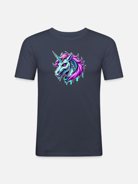 Bad Unicorn - Men's Slim Fit T-Shirt - navy