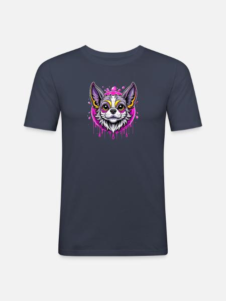 Chihuahua Purple - Men's Slim Fit T-Shirt - navy