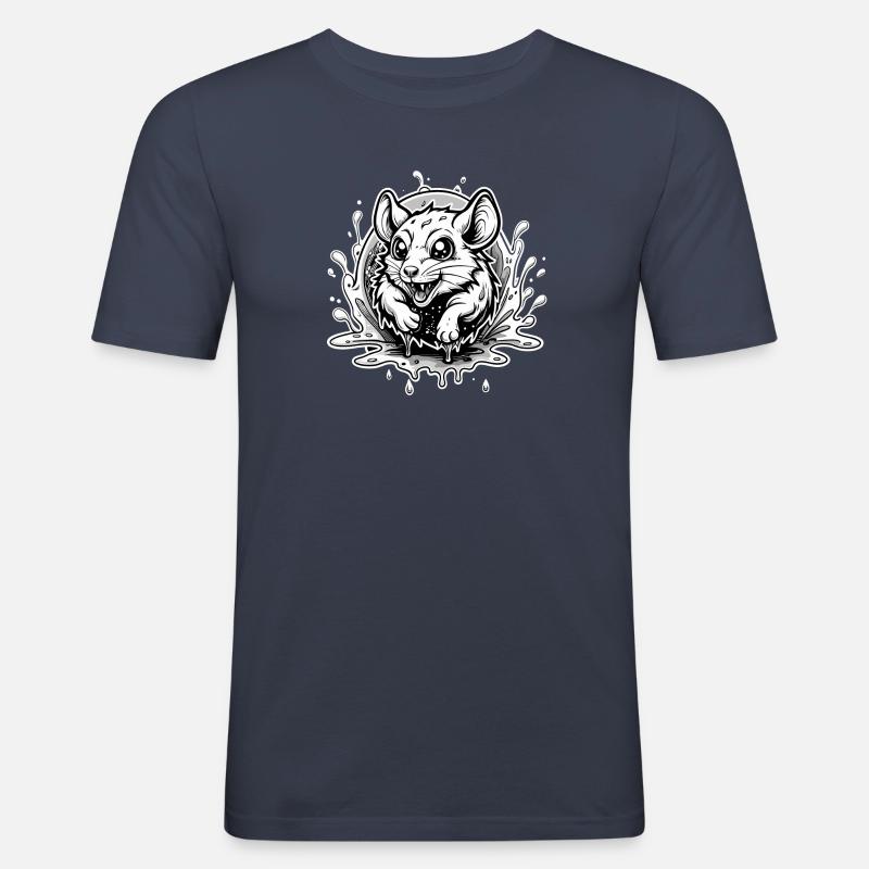 cute rat - Männer Slim Fit T-Shirt - Navy