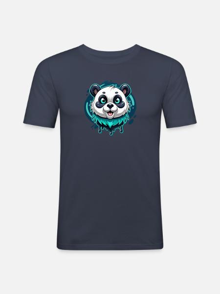 panda - Men's Slim Fit T-Shirt - navy