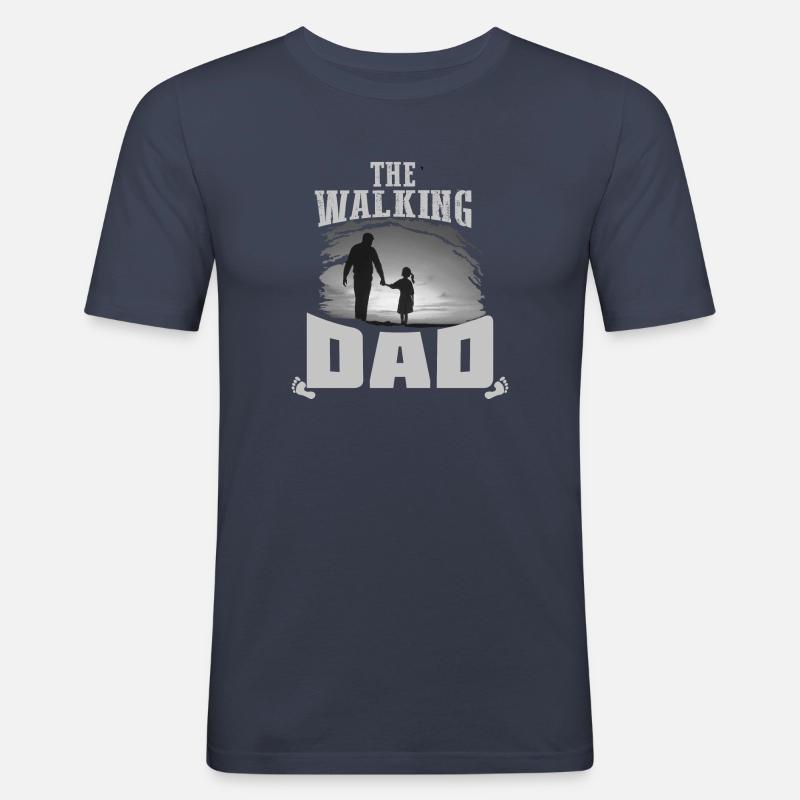 Walking Dad Hemd2 - Männer Slim Fit T-Shirt - Navy