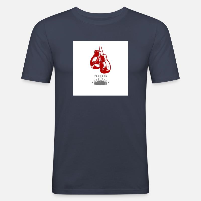 FIGHTER - Männer Slim Fit T-Shirt - Navy