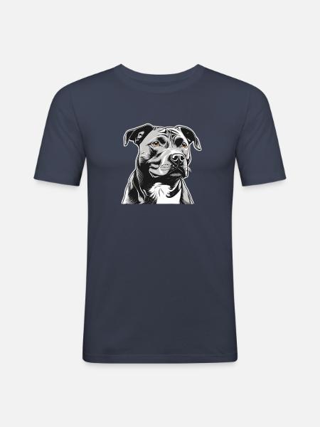 staffordshire terrier - Männer Slim Fit T-Shirt - Navy