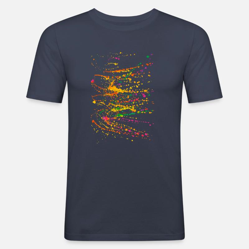 STELLA by Steffi éclaboussures de couleur - T-shirt près du corps Homme - bleu marine
