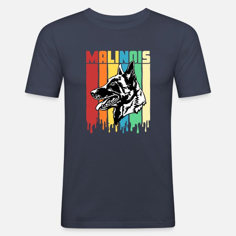 Pennello Malinois - Maglietta aderente da uomo - navy