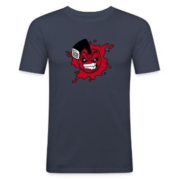 Angry cherry - Männer Slim Fit T-Shirt - Navy - Vorne - Nik (191cm)