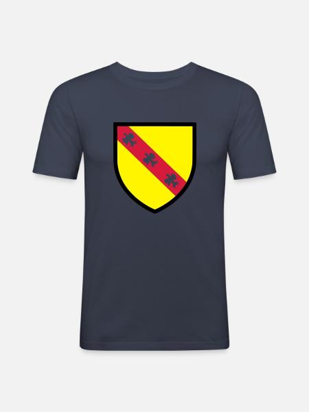 Blason Lorraine (T) - T-shirt près du corps Homme - bleu marine