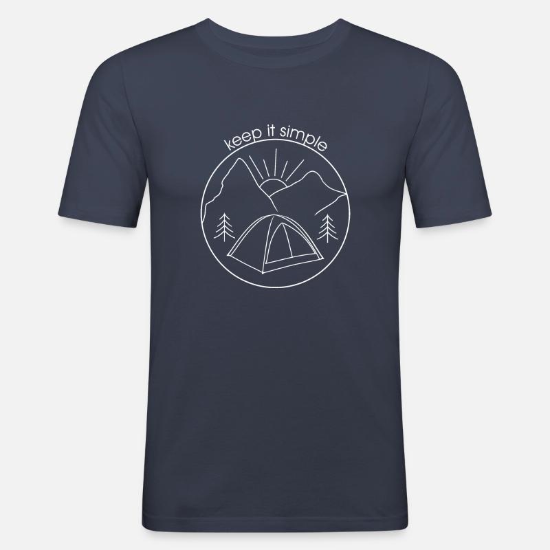 Keep it simple (weiße Version) - Männer Slim Fit T-Shirt - Navy