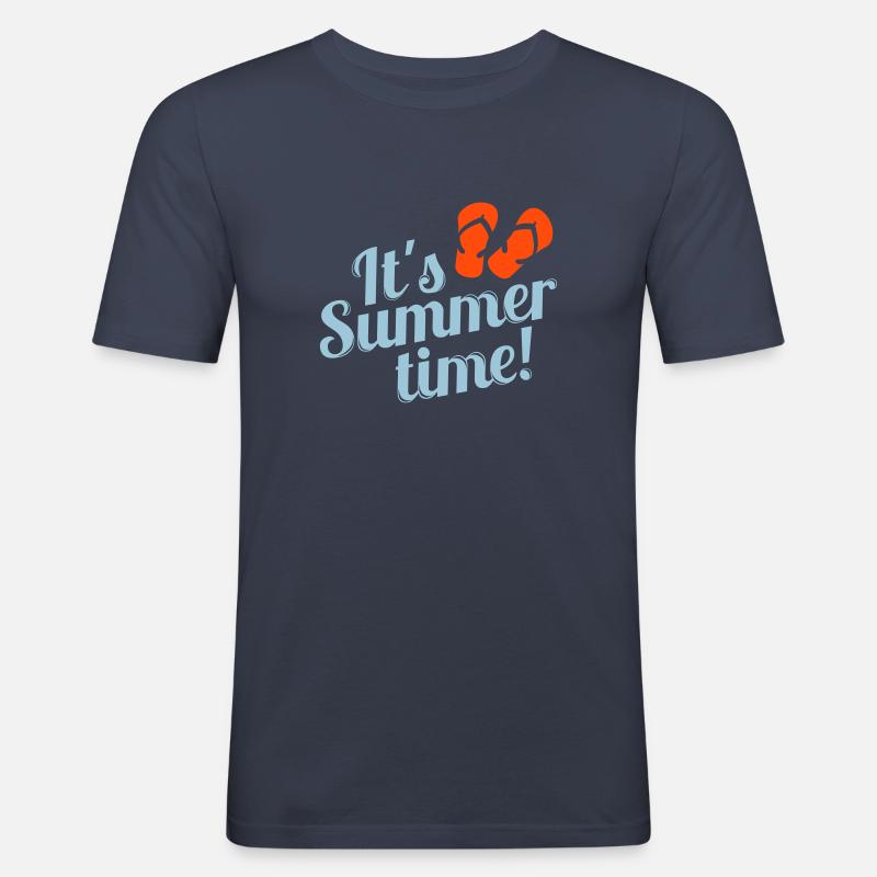 Summertime - Männer Slim Fit T-Shirt - Navy
