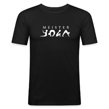 Master Yoga - Yoga Master - Yogini - Yogi - Men's Slim Fit T-Shirt - black - Front - Nik (191cm)