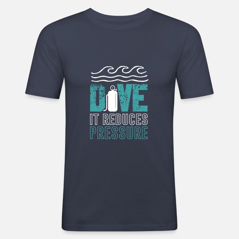 dive tauchen - Männer Slim Fit T-Shirt - Navy