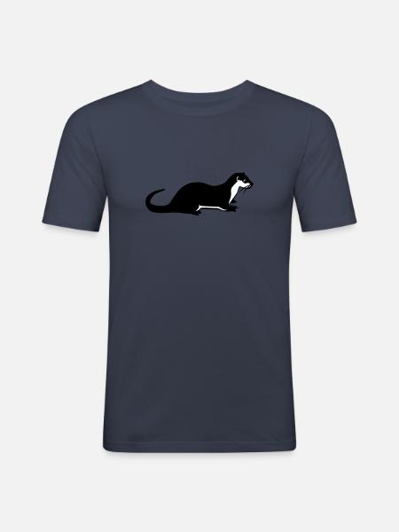 Fischotter - Männer Slim Fit T-Shirt - Navy