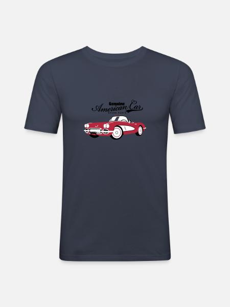 American - T-shirt près du corps Homme - bleu marine