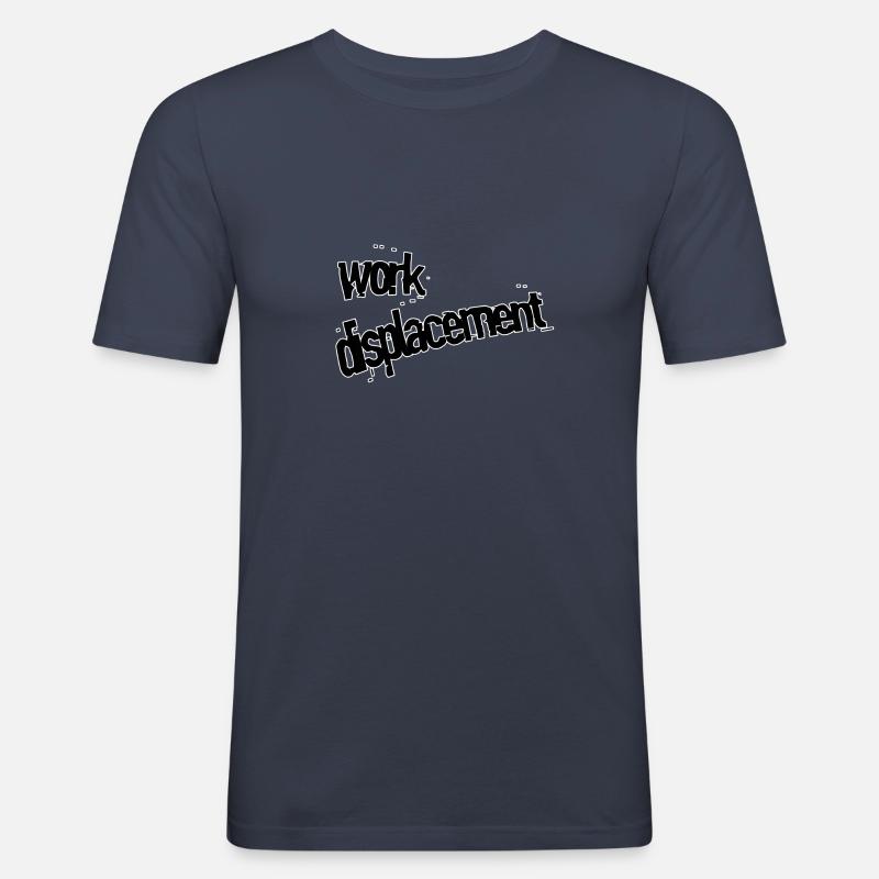 Work displacement - Männer Slim Fit T-Shirt - Navy