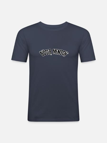 Böser Mensch - Männer Slim Fit T-Shirt - Navy