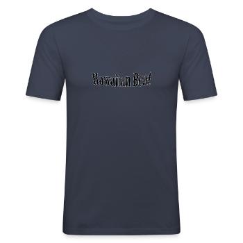 Hawaiian beat - Men's Slim Fit T-Shirt - navy - Front - Nik (191cm)