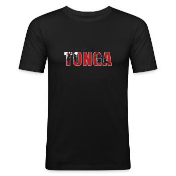 Tonga Rugby - Men's Slim Fit T-Shirt - black - Front - Nik (191cm)