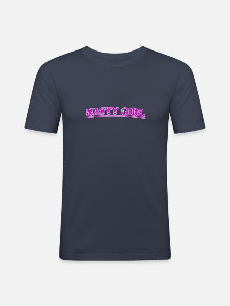 Méchante fille - T-shirt près du corps Homme - bleu marine