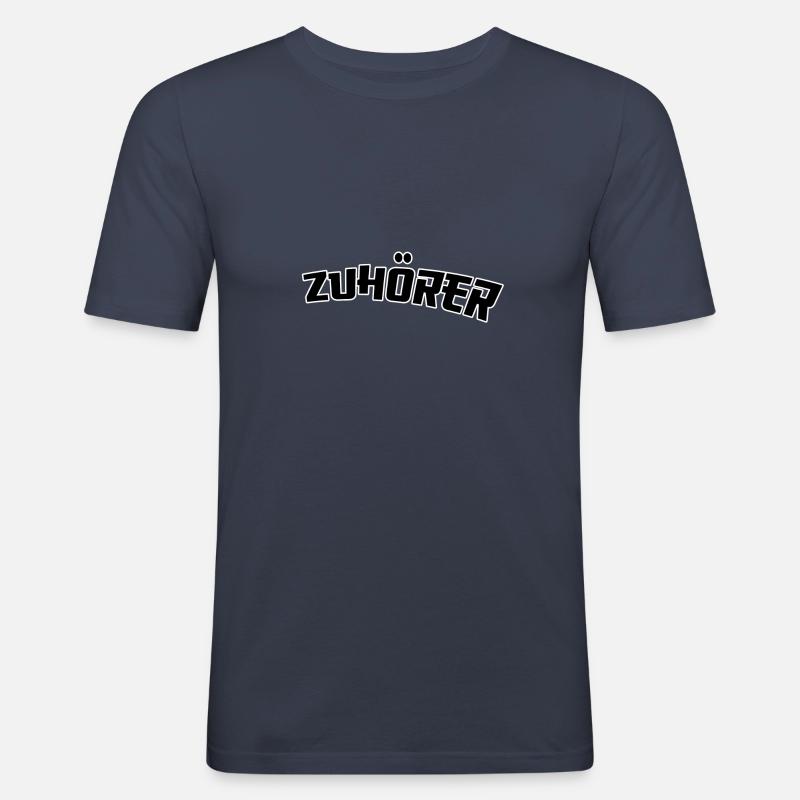 Zuhörer - Männer Slim Fit T-Shirt - Navy