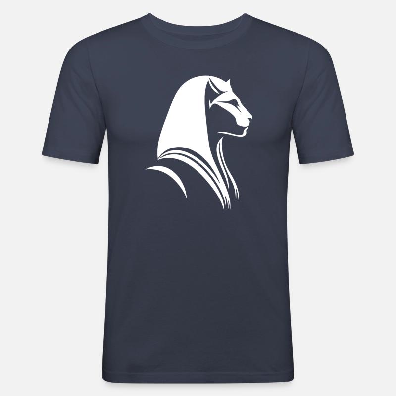 Cat Egypt Pharaoh Silhouette - Men's Slim Fit T-Shirt - navy