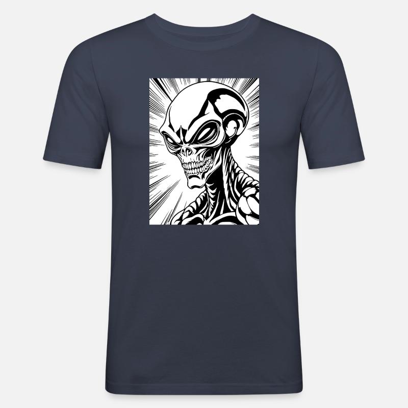 Straniero - Maglietta aderente da uomo - navy