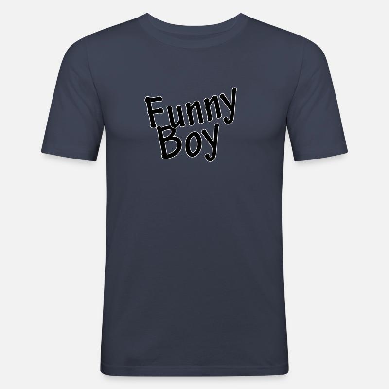 Funny boy - Männer Slim Fit T-Shirt - Navy