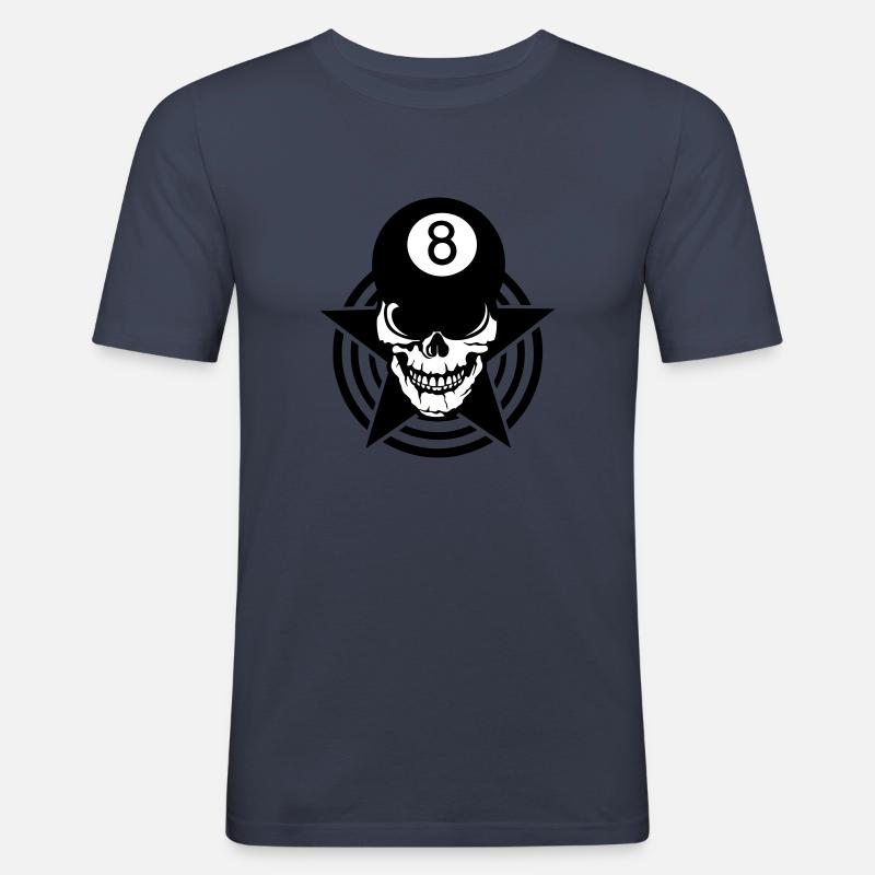 Schädel Billardkugel Schädel 8 - Männer Slim Fit T-Shirt - Navy