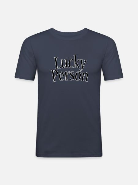 Lucky person - Men's Slim Fit T-Shirt - navy