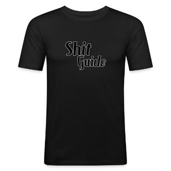 Shit guide - Männer Slim Fit T-Shirt - Schwarz - Vorne - Nik (191cm)