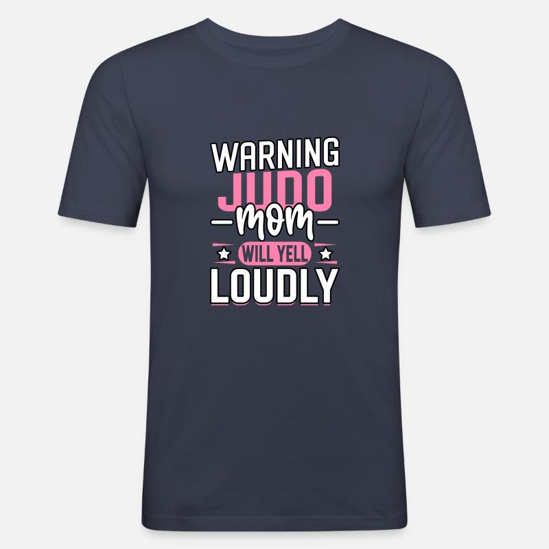Warnung: Judo-Mama wird laut schreien - Männer Slim Fit T-Shirt - Navy