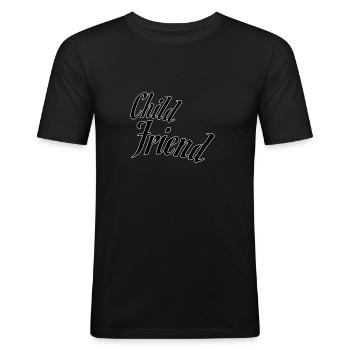Enfant ami - T-shirt près du corps Homme - noir - Devant - Nik (191cm)