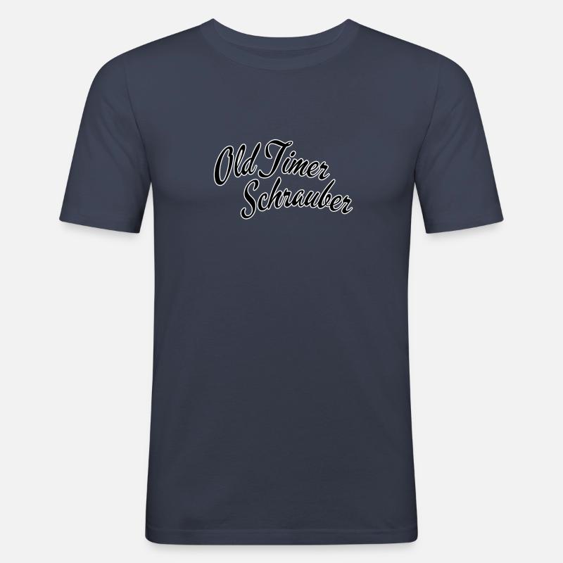 Old timer Schrauber - Männer Slim Fit T-Shirt - Navy