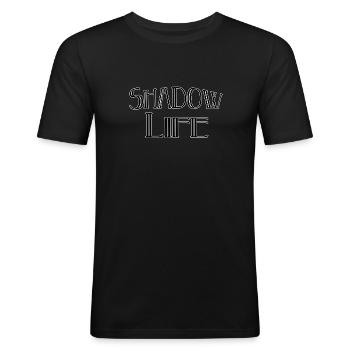 Shadow Life - Männer Slim Fit T-Shirt - Schwarz - Vorne - Nik (191cm)