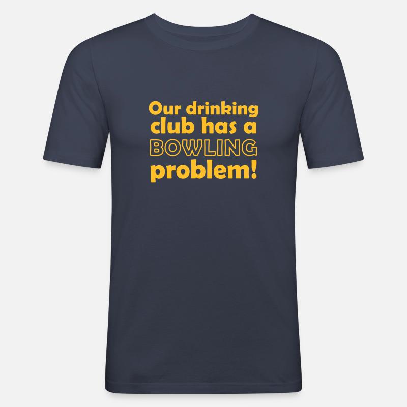 bowling problem - Männer Slim Fit T-Shirt - Navy