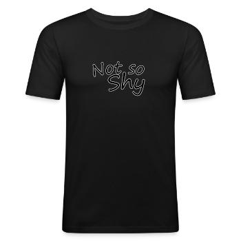 Pas si timide - T-shirt près du corps Homme - noir - Devant - Nik (191cm)