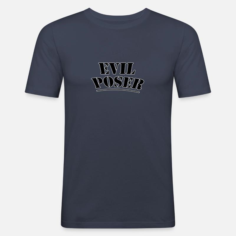 Evil poser - Männer Slim Fit T-Shirt - Navy