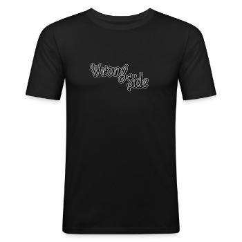 Wrong side - Men's Slim Fit T-Shirt - black - Front - Nik (191cm)