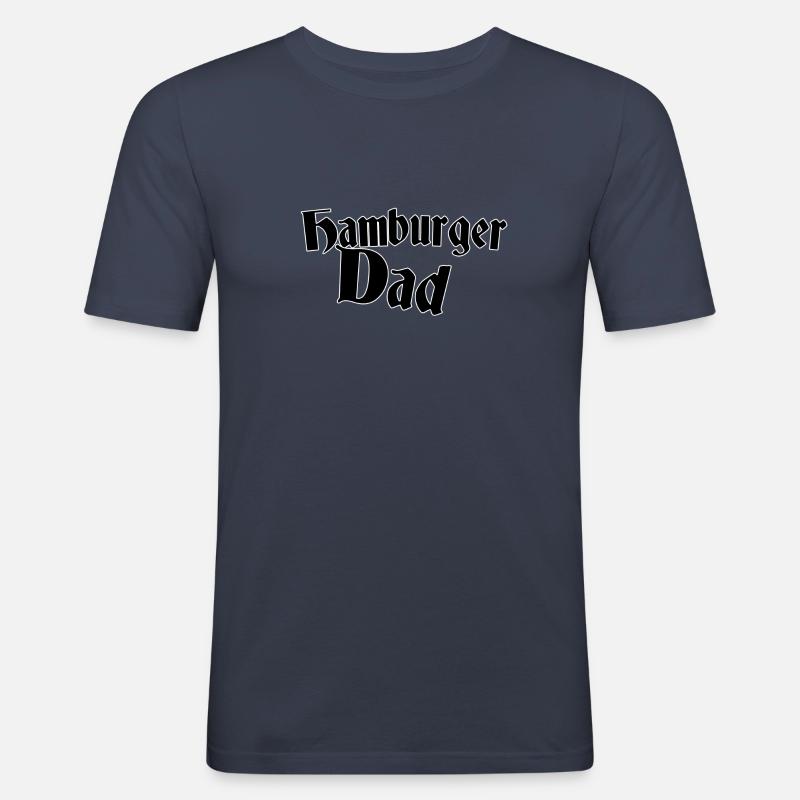 Hamburger dad - Männer Slim Fit T-Shirt - Navy