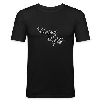 Shining light - Männer Slim Fit T-Shirt - Schwarz - Vorne - Nik (191cm)
