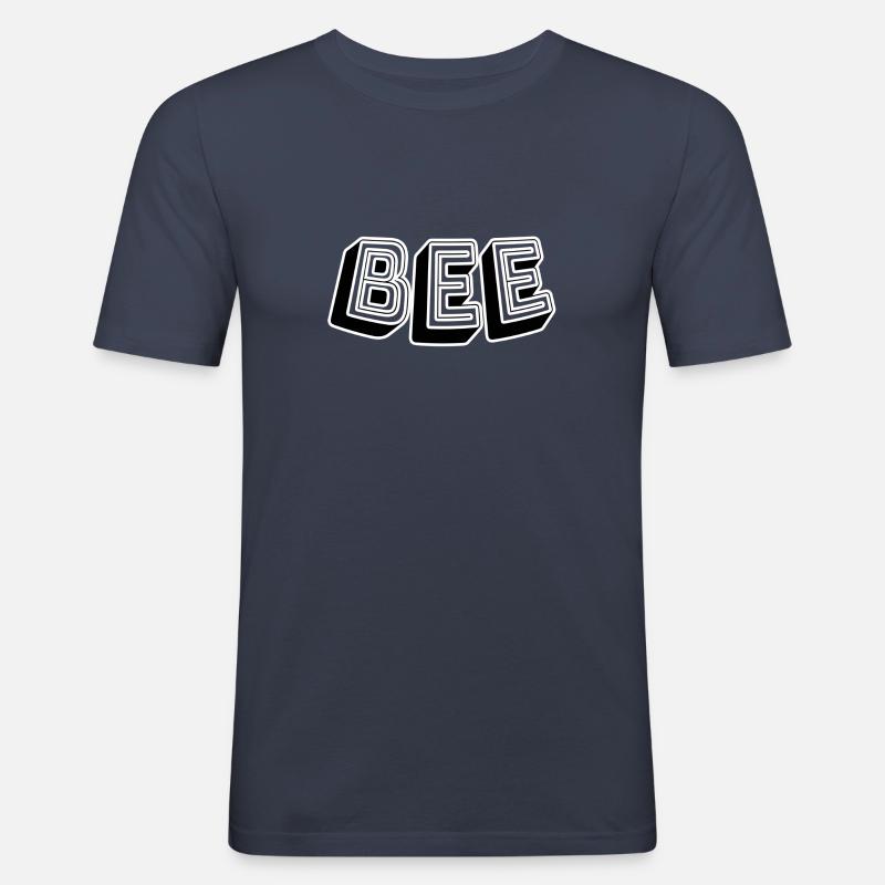 Bee - Männer Slim Fit T-Shirt - Navy