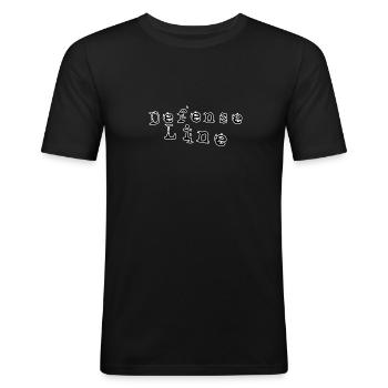 Ligne de défense - T-shirt près du corps Homme - noir - Devant - Nik (191cm)