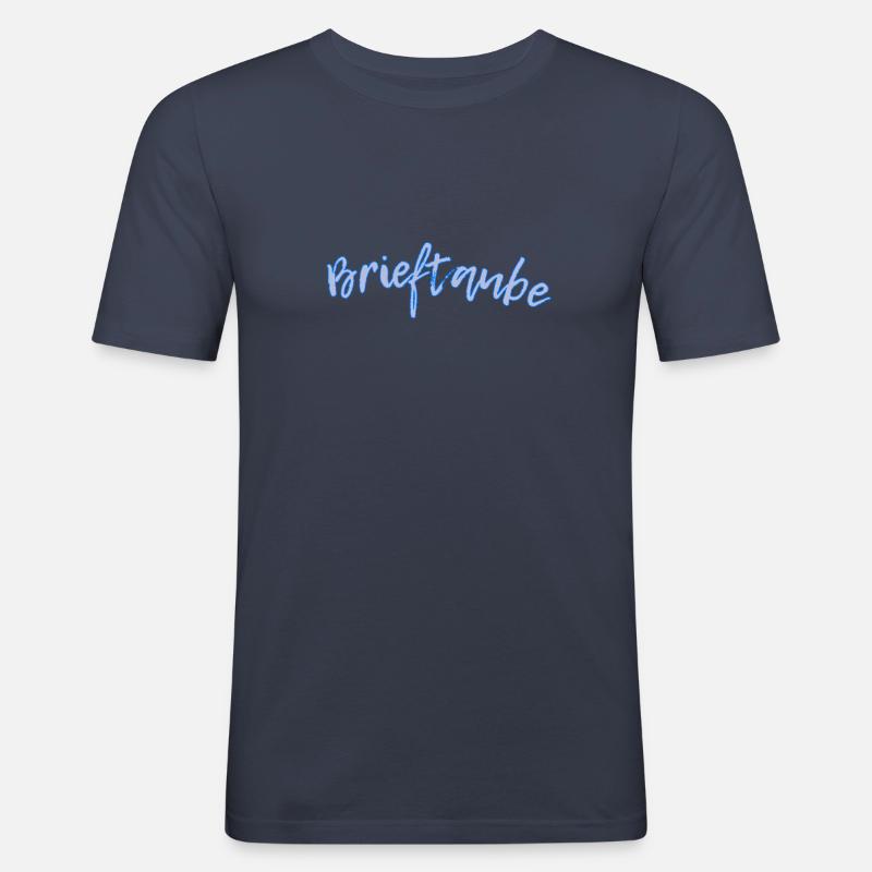 Brieftaube - Männer Slim Fit T-Shirt - Navy