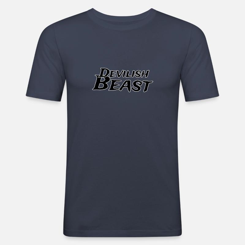 Devilish beast - Männer Slim Fit T-Shirt - Navy