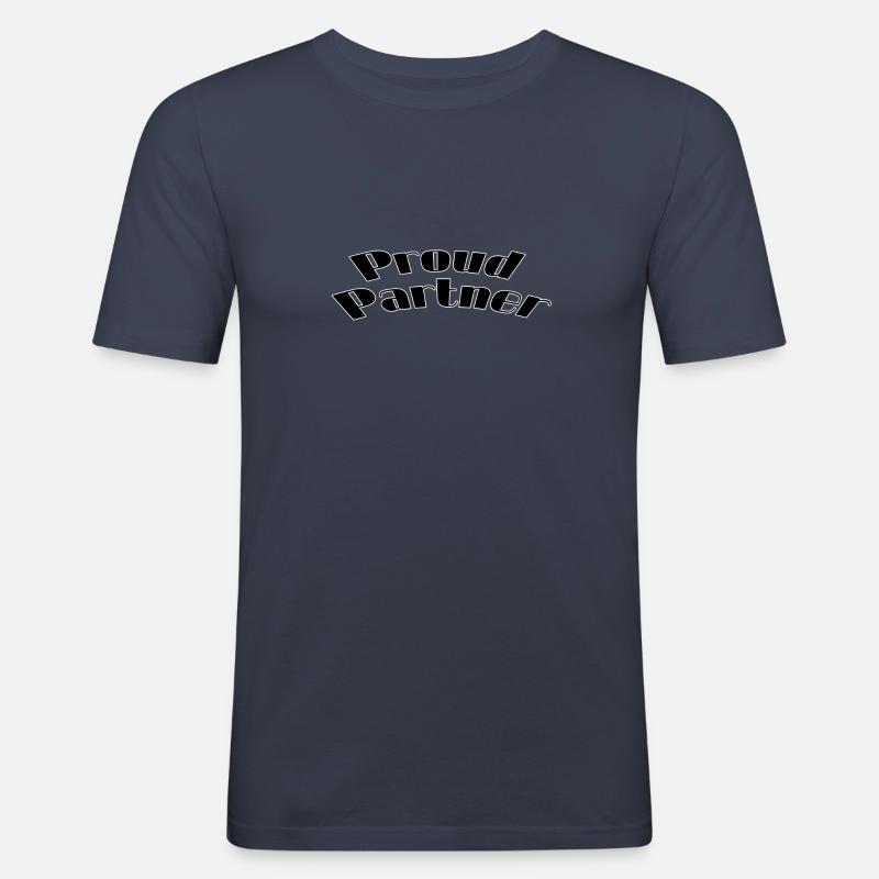 Proud partner - Männer Slim Fit T-Shirt - Navy